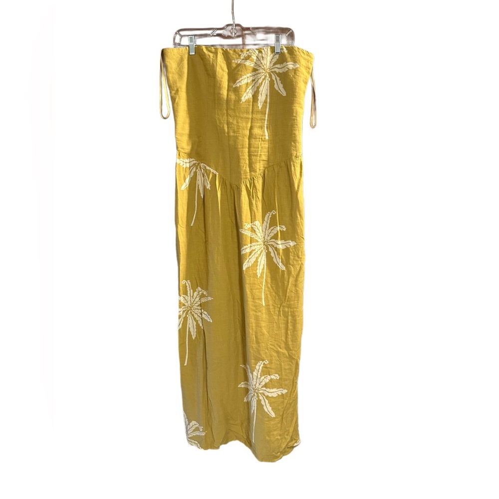 New with tags -  Anthropologie Yellow Maxi Dress with White Palm Print
